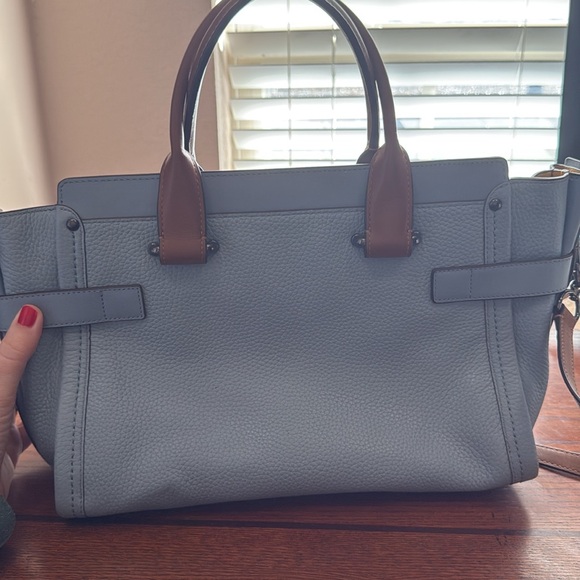 Coach blue pebbled leather bag - Picture 5 of 6